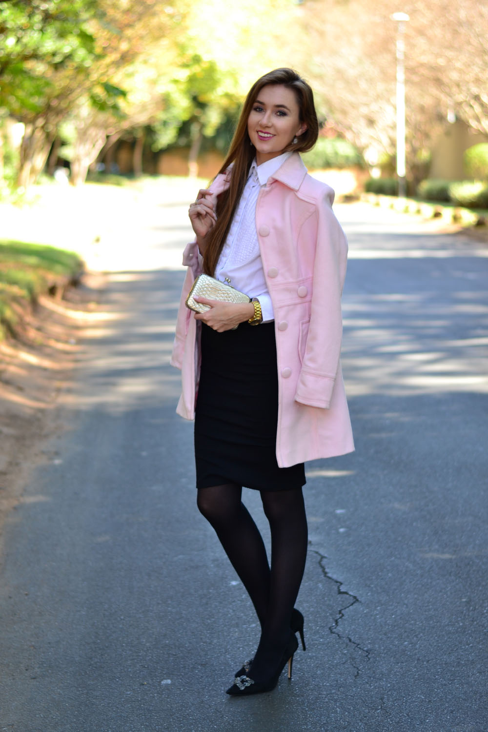 pink coat