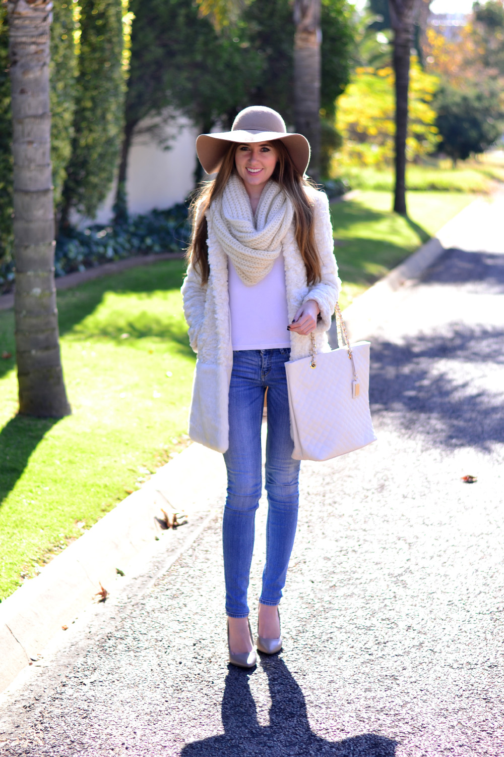 cream winter outfit