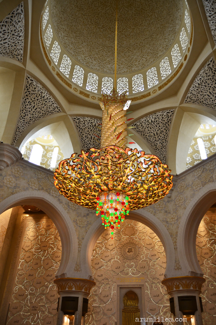 Inside the Grand Mosque in Abu Dhabi