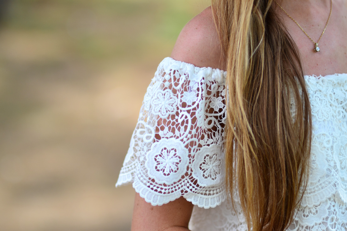 crochet - off the shoulder - forever new - top